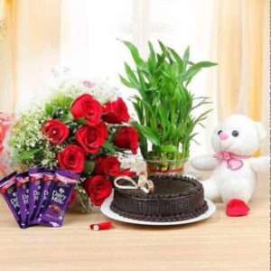 send flowers and gifts online -lucky bamboo combo